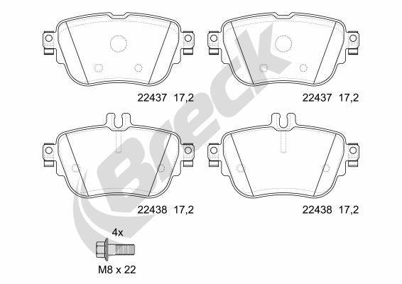 Set placute frana,frana disc 22437 00 702 00 BRECK